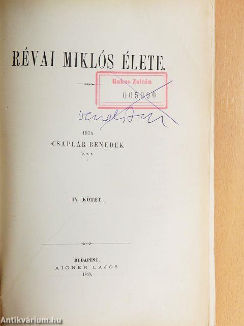 Révai Miklós élete IV. (töredék)