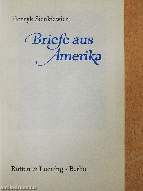 Briefe aus Amerika