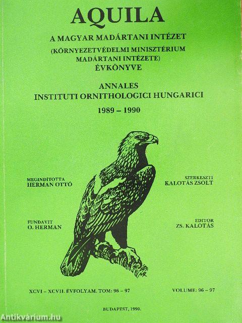 Aquila - A Magyar Madártani Intézet évkönyve 1989-1990
