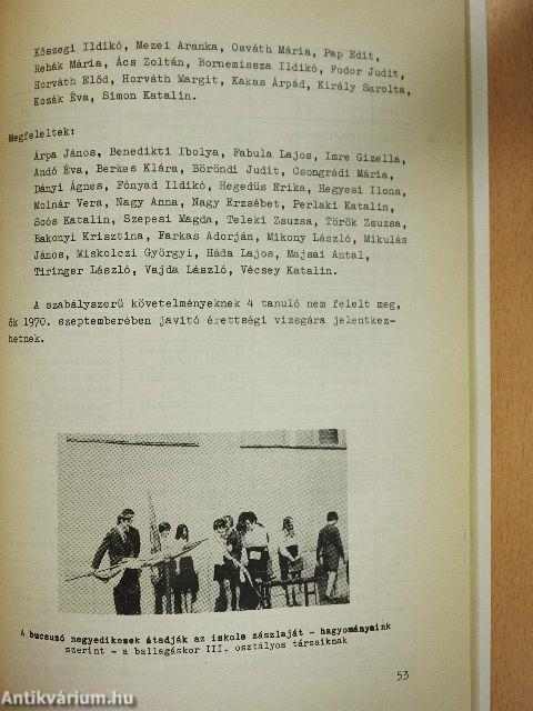 Steinmetz Miklós Gimnázium Évkönyv 1969-70