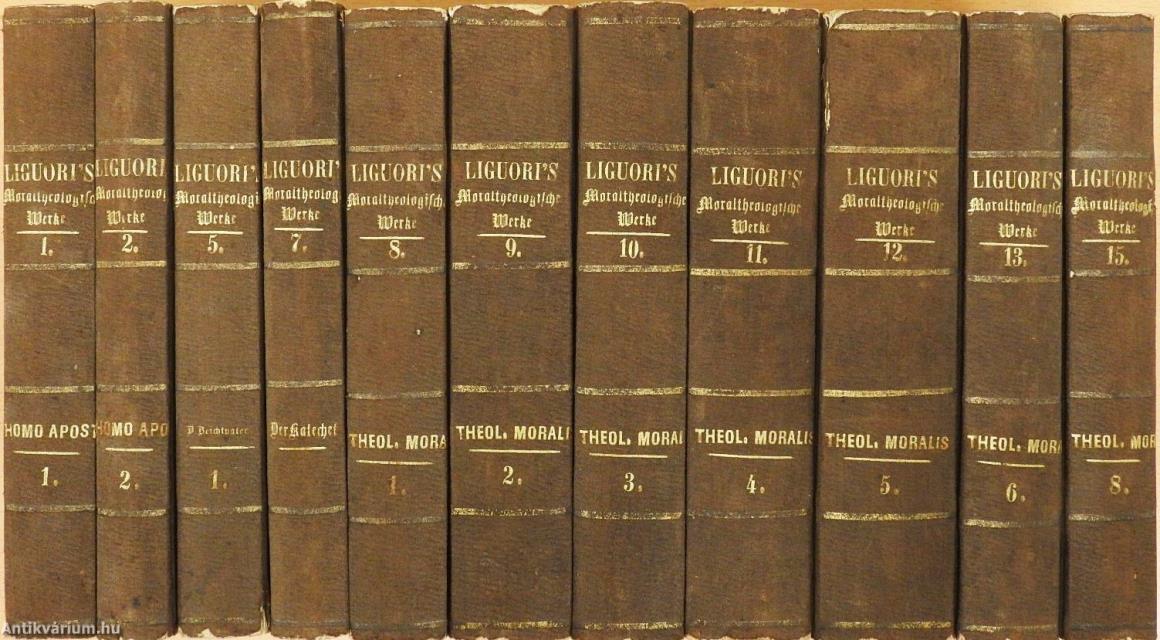 "11 kötet a Moraltheologische Werke című sorozatból" (nem teljes sorozat)