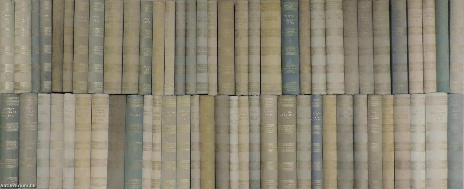 "65 kötet A világirodalom klasszikusai sorozatból (nem teljes sorozat)"