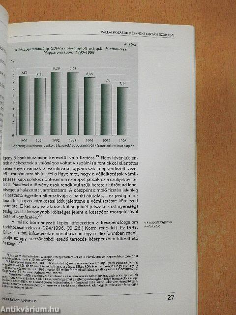 Vállalkozások készpénztartási szokásai és házipénztárának állománya