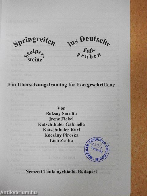 Stolpersteine, fallgruben: Springreiten ins Deutsche