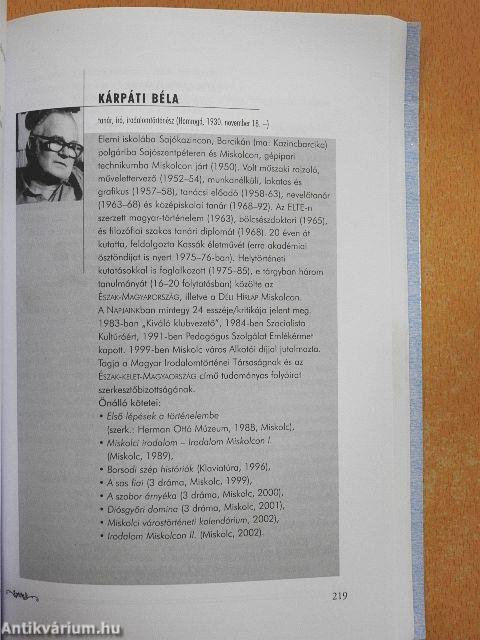 Irodalom Miskolcon II.