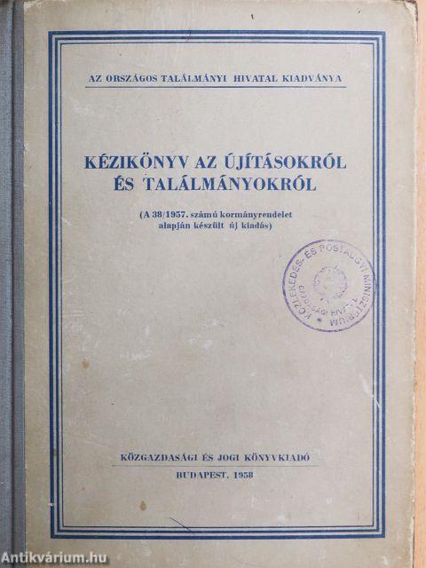 Kézikönyv az újításokról és találmányokról