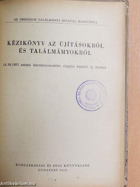 Kézikönyv az újításokról és találmányokról