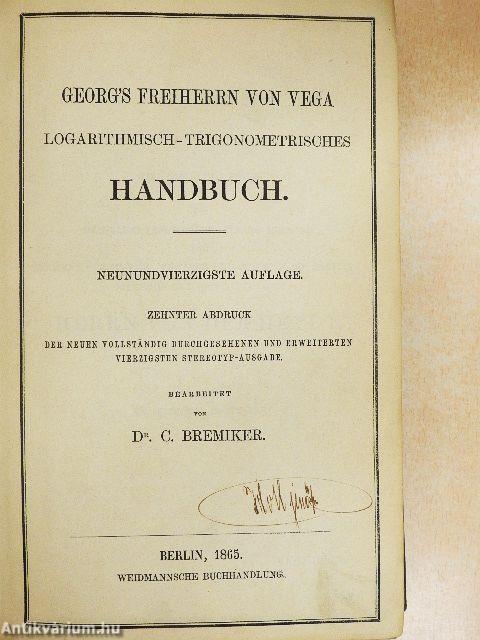 Logarithmisch-Trigonometrisches Handbuch