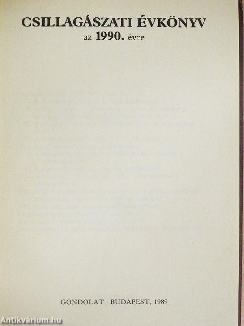 Csillagászati Évkönyv 1990