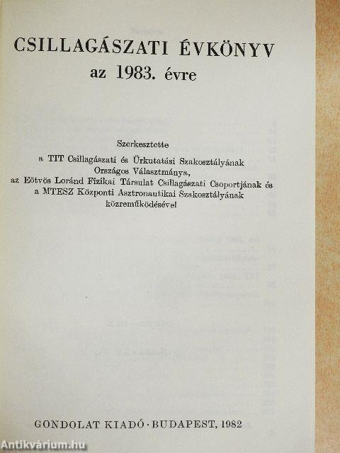 Csillagászati Évkönyv 1983.