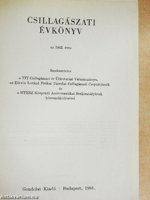 Csillagászati Évkönyv 1982.