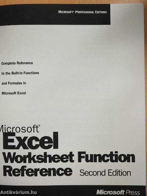 Microsoft Excel Worksheet Function Reference