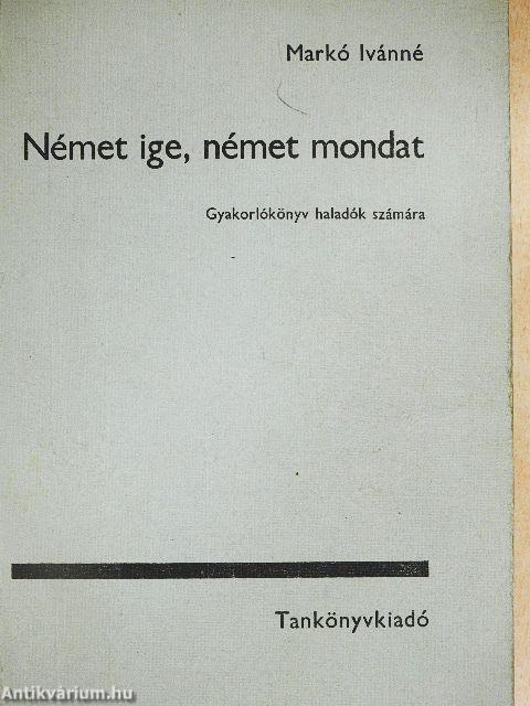Német ige, német mondat