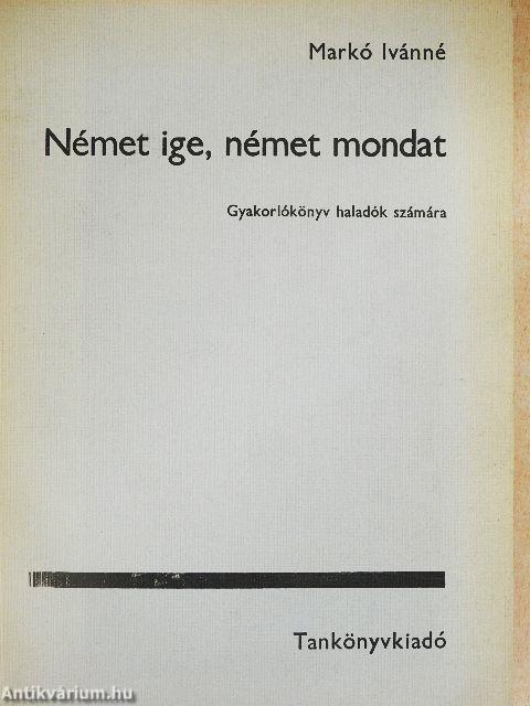 Német ige, német mondat