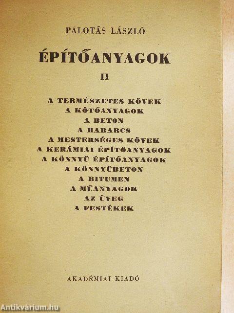 Építőanyagok II.