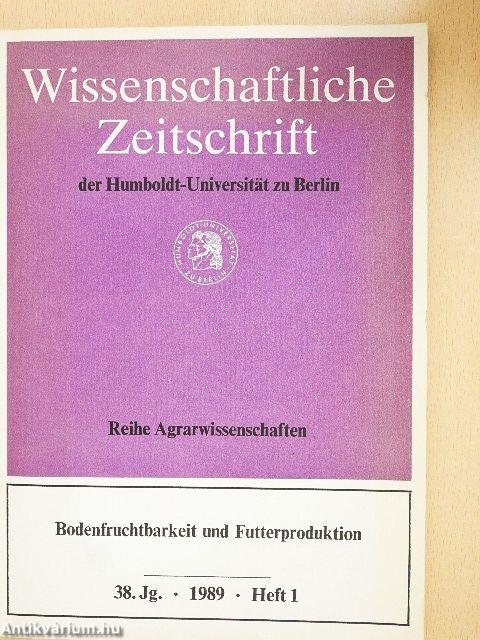 Wissenschaftliche Zeitschrift der Humboldt-Universität zu Berlin 1989. Heft 1