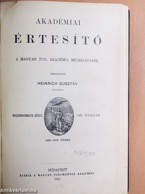 Akadémiai Értesítő 1912. január-december