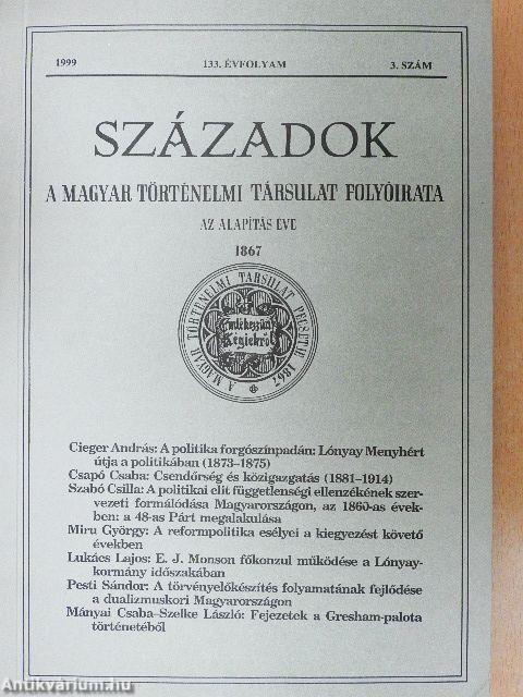 Századok 1999/3.