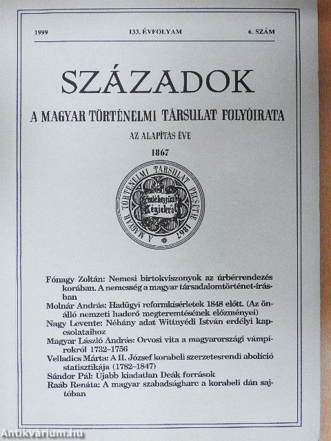 Századok 1999/6.