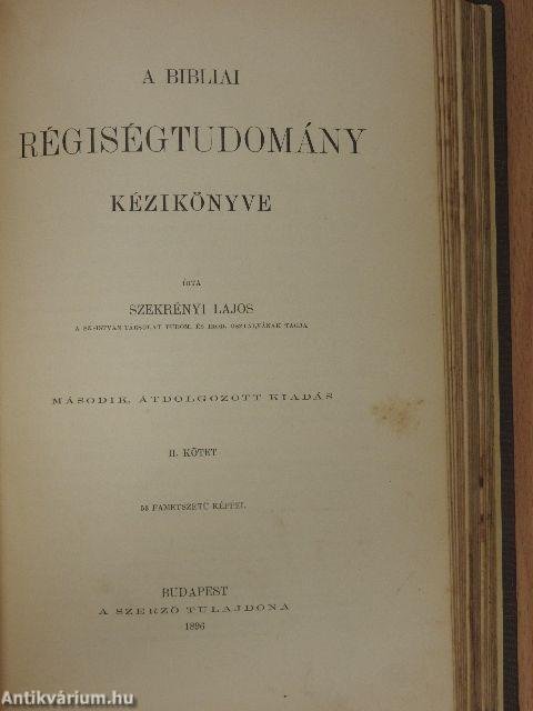 A bibliai régiségtudomány kézikönyve I-II.