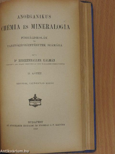 Anorganikus chémia és mineralogia I-II./Organikus chémia