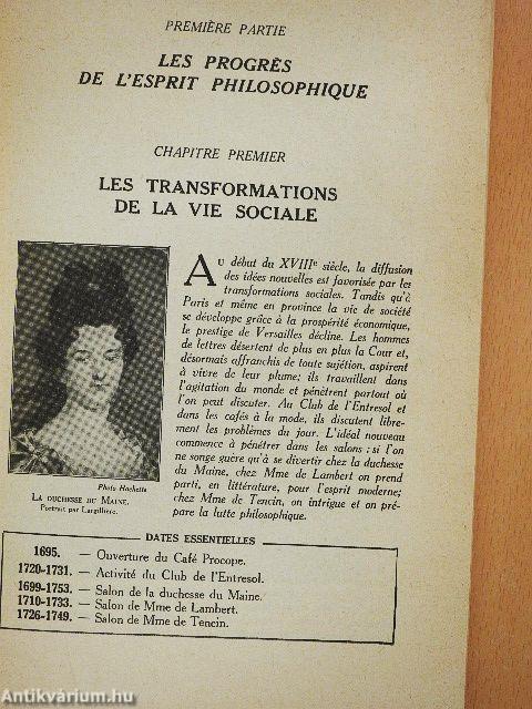 Manuel des Études Littéraires Francaises IV. - XVIIIe siécle