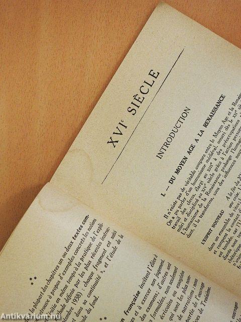 Manuel des Études Littéraires Francaises II. - XVIe siécle