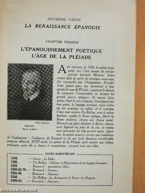 Manuel des Études Littéraires Francaises II. - XVIe siécle