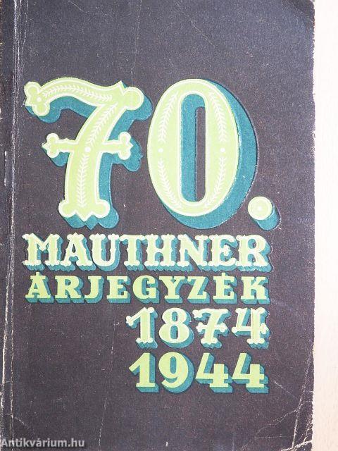 70. Mauthner árjegyzék