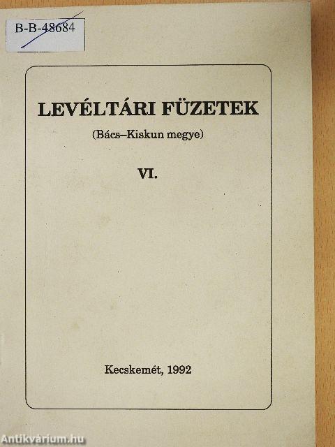 Levéltári füzetek VI.
