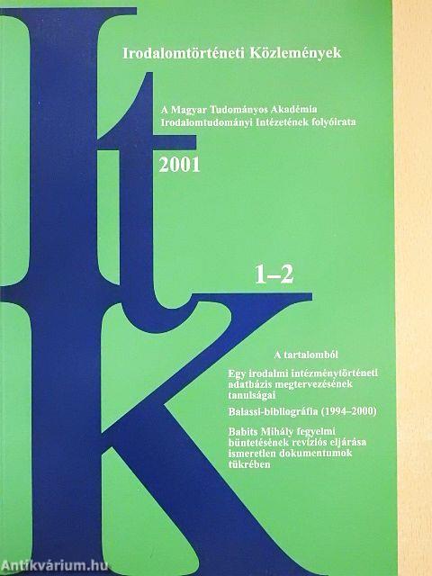 Irodalomtörténeti Közlemények 2001/1-2