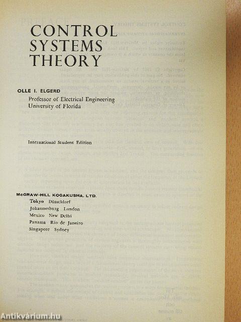 Control Systems Theory