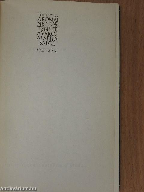 A római nép története a város alapításától 3. (XXI-XXV.)