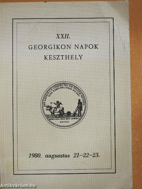 XXII. Georgikon Napok Keszthely