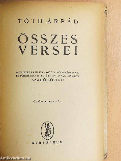 Tóth Árpád összes versei