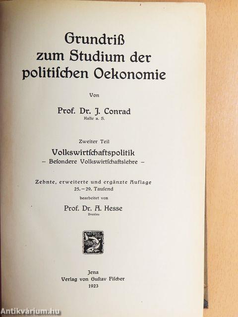 Grundriß zum Studium der politischen Oekonomie II.