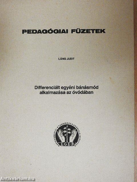 Differenciált egyéni bánásmód alkalmazása az óvódában