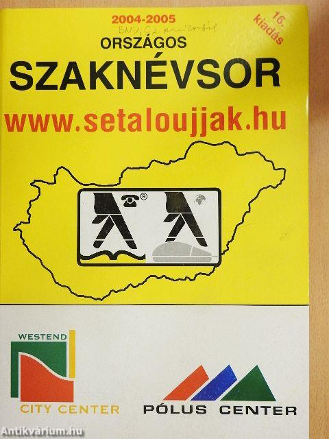 Országos Szaknévsor 2004-2005