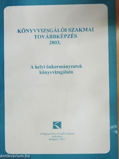 Könyvvizsgálói szakmai továbbképzés 2003.