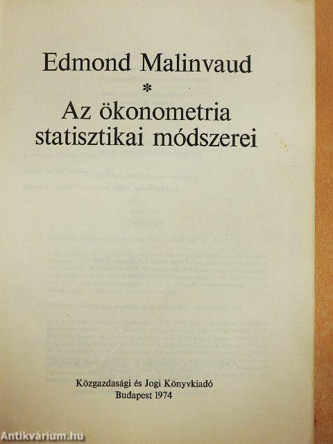 Az ökonometria statisztikai módszerei