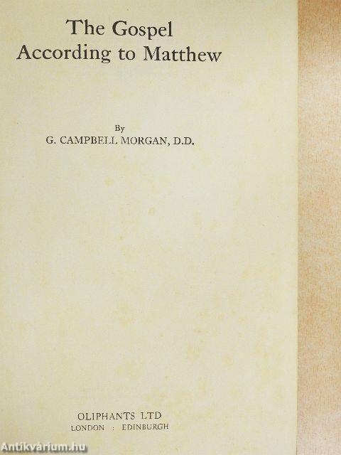 The Gospel According to Matthew