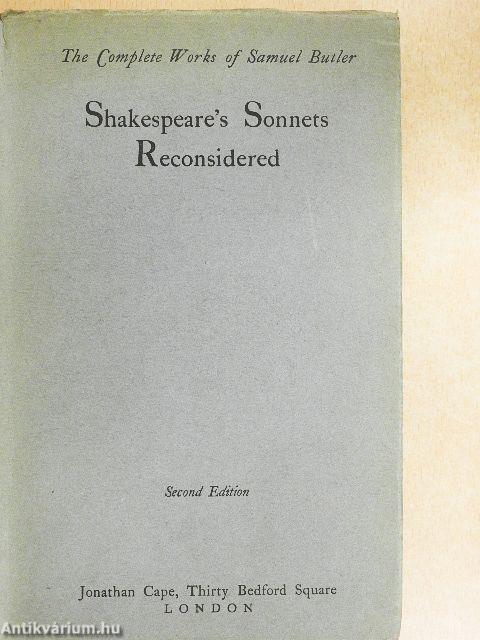 Shakespeare's Sonnets Reconsidered