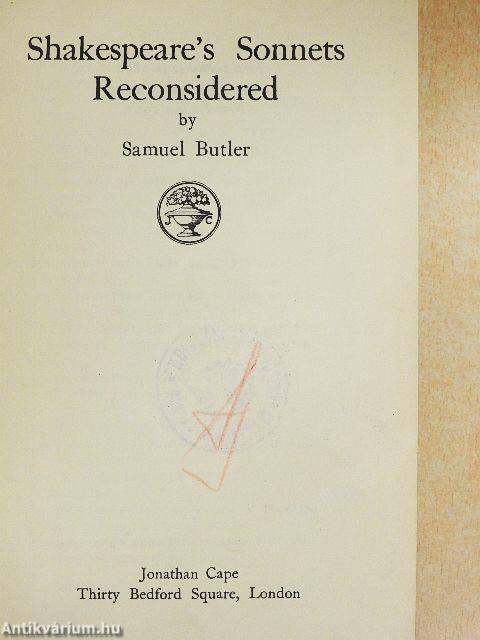 Shakespeare's Sonnets Reconsidered