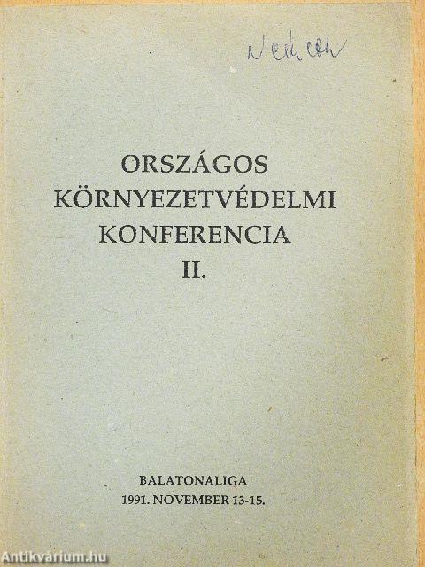 Országos Környezetvédelmi Konferencia II.