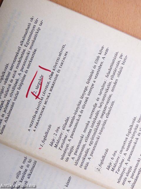 Kiképzési program a szakszolgálati és önvédelmi szervezetek parancsnoki és beosztott állománya részére (1985)