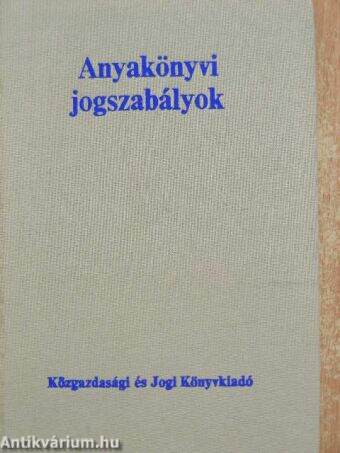 Anyakönyvi jogszabályok