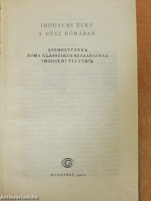 Irodalmi élet a régi Rómában