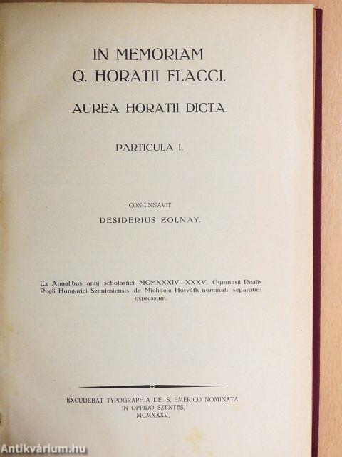 In memoriam Q. Horatii Flacci I-III.