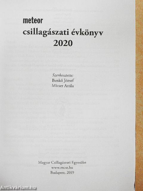 Meteor csillagászati évkönyv 2020