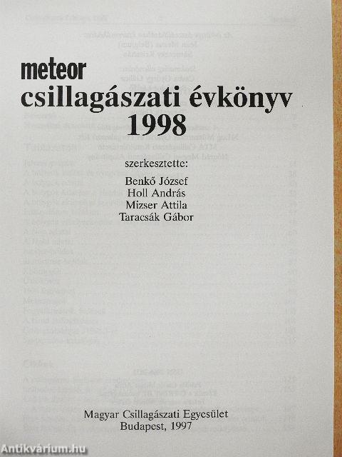 Meteor csillagászati évkönyv 1998